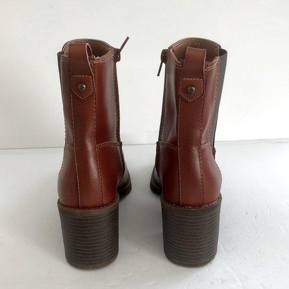 ZODIAC Claret Bootie Brown Ankle Chelsea Chunky Block Heel Boots Shoe Size 7 NEW - Picture 7 of 8